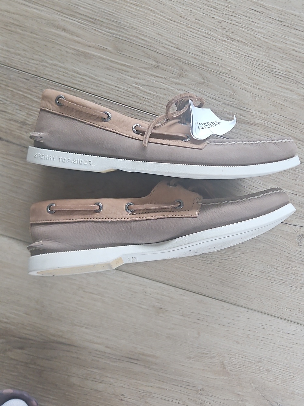 Sperry Topsider Women's Light Tan Suede Boat Shoes Moccasins Loafere - Picture 3 of 6